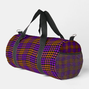 Lila Orange Karo Gitter Nahtloses Muster Klein Duffle Bag