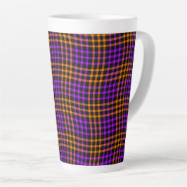 Lila Orange Karo Kariert Nahtloses Muster Latte Mu Milchtasse