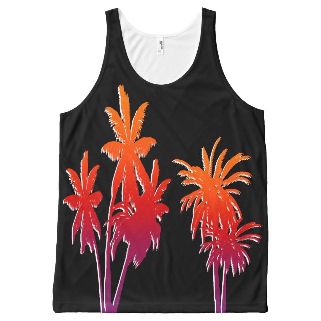 Lila orange komplett bedrucktes tanktop (Vorderseite)