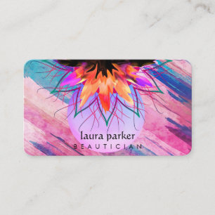Lila Orange Lotus Blume Massage Yoga Lehrer Visitenkarte
