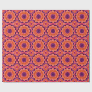 Lila Orange Mandala Geschenkpapier