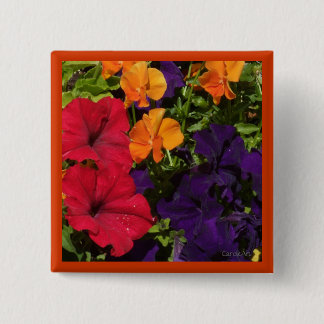 Lila orange Petunien Button