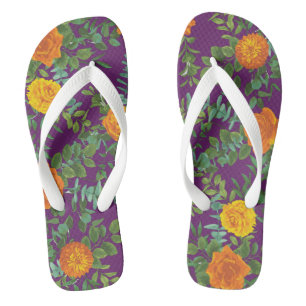 Lila Orange Rose Hochzeit Frühjahr Flip Flops