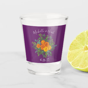 Lila Orange Rose Hochzeit Frühjahr Schnapsglas