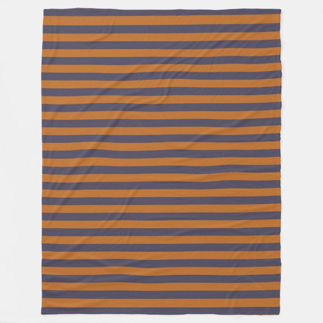 Lila Orange Streifen Muster Fleecedecke (Vorderseite)