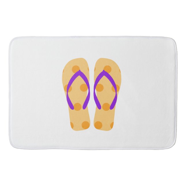 Lila Orange Summer Beach Flip Flops Badematte (Vorderseite)