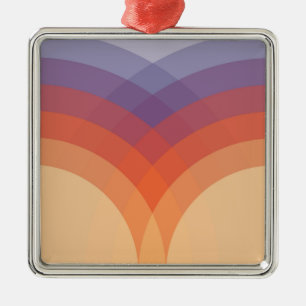 Lila, orange und blaue farbenfrohe Pastellbögen Ornament Aus Metall