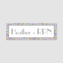 Lila Orange und Grau Personalisiert Namensschild
