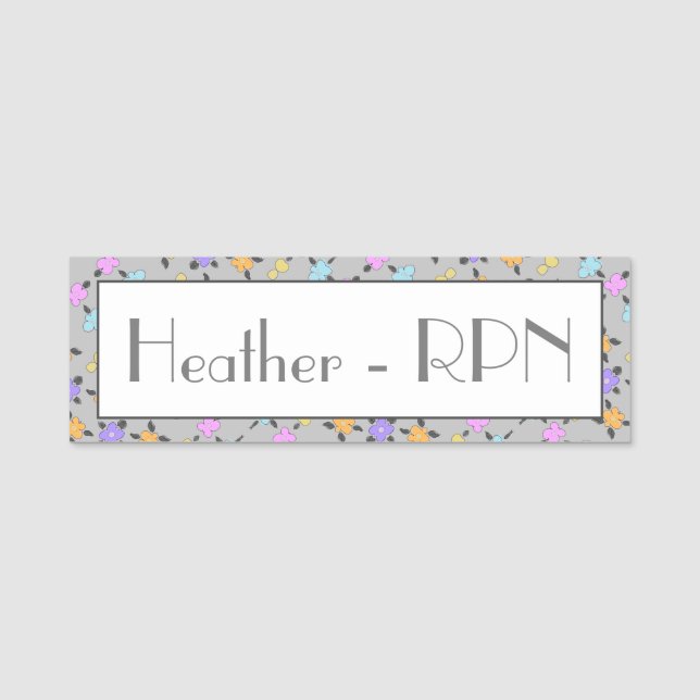 Lila Orange und Grau Personalisiert Namensschild (Vorderseite)