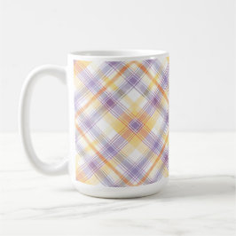 LILA ORANGE WEIß OSTERN KARO MUSTER KAFFEETASSE