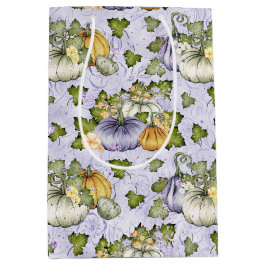 LILA ORANGE WHITE FALL PUMPKINS MITTLERE GESCHENKTÜTE