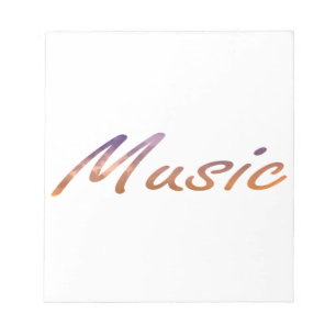 lila orange Wolken des Musiktextes Notizblock