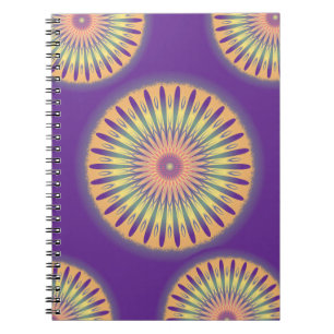Lila Orange Yellow Psychedelic Mandala Notizblock