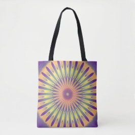Lila Orange Yellow Psychedelic Mandala Tasche
