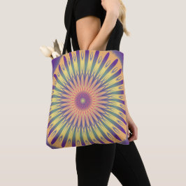 Lila Orange Yellow Psychedelic Mandala Tasche