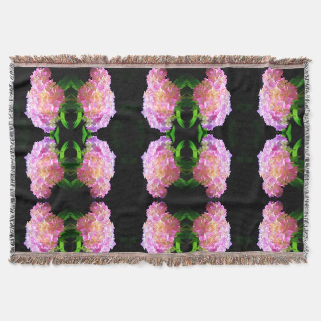 Lila-orangefarbene Hydrangeas Decke (Vorderseite)