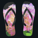 Lila-orangefarbene Hydrangeas Flip Flops<br><div class="desc">Hydrangeas - Foto aus meinem Garten</div>