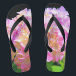 Lila-orangefarbene Hydrangeas Flip Flops<br><div class="desc">Hydrangeas - Foto aus meinem Garten</div>