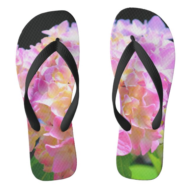 Lila-orangefarbene Hydrangeas Flip Flops (Fußbett)