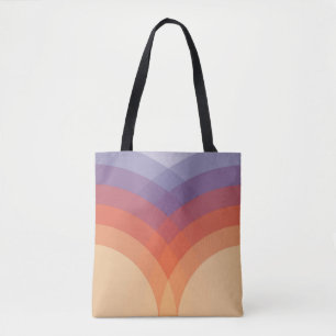 Lila, orangefarbene und blaue pastellfarbene Bögen Tasche