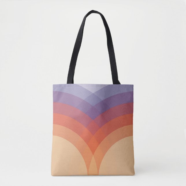 Lila, orangefarbene und blaue pastellfarbene Bögen Tasche (Vorderseite)