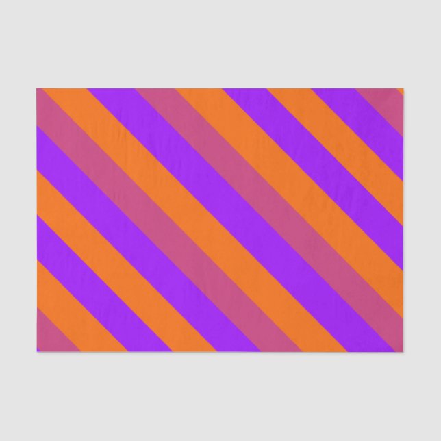 Lila, orangefarbene und rosafarbene Diagonalstreif Seidenpapier (Vorderseite)
