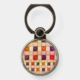lila orangefarbener Gingham-Telefonring Telefonring Ständer