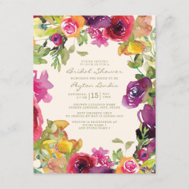 Lila orangefarbenes Brautparty Einladung