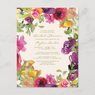 Lila orangefarbenes Brautparty Einladung