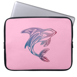 Lila Orca Whale Tattoo Pink Laptopschutzhülle