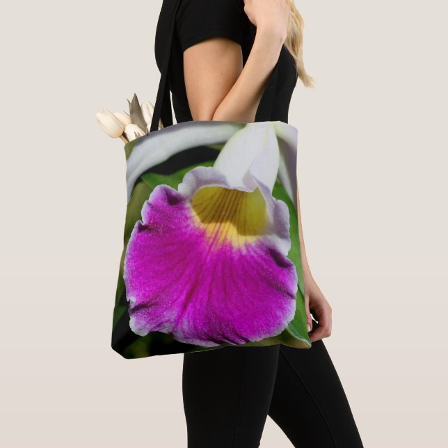 Lila Orchid-Blume-Center Tasche (Von Nahem)