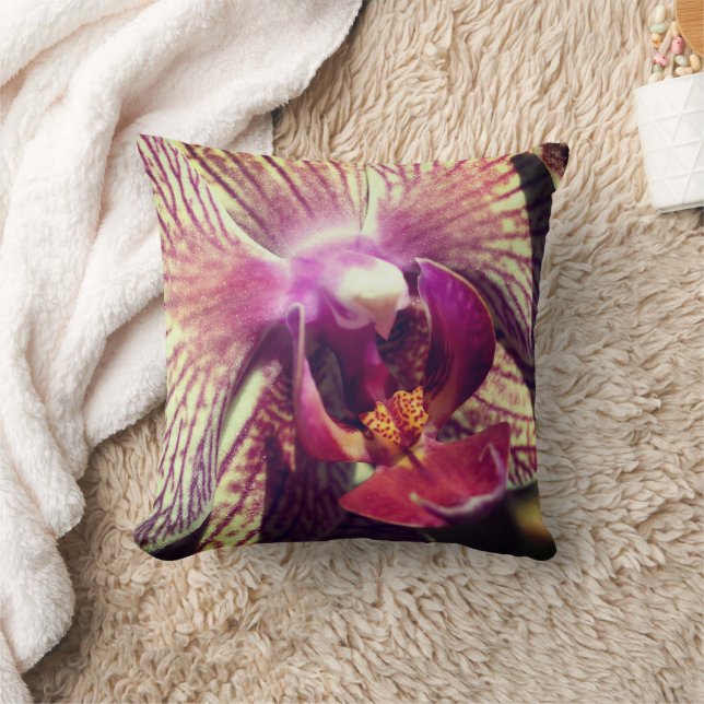 Lila Orchid-Blume Nah Kissen (Decke)