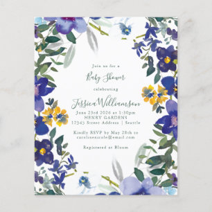 Lila Orchid Floral Frame Babydusche