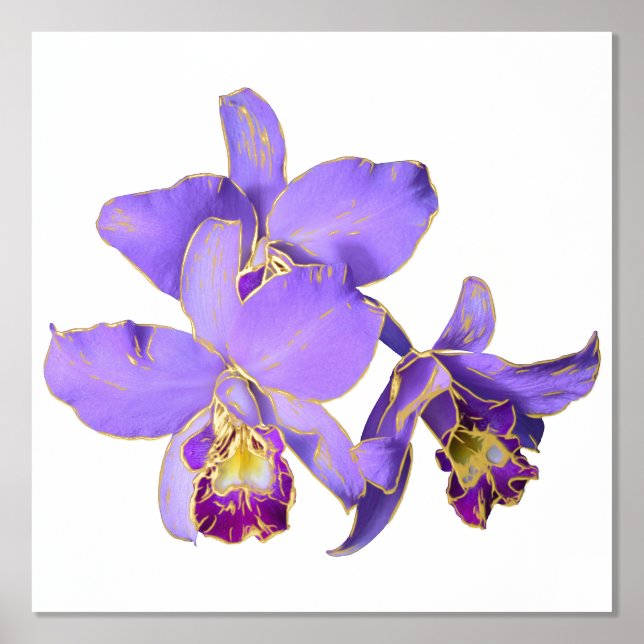 Lila Orchid Group Print Poster (Vorderseite)
