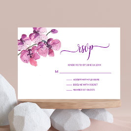 Lila Orchid-UAWG-Hochzeitsbeilage RSVP Karte
