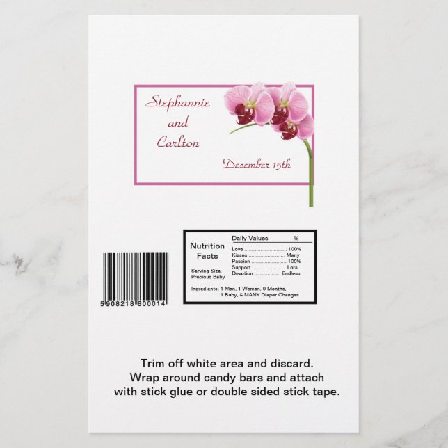 Lila Orchid Wedding Large Candy Wrapper (Vorderseite)