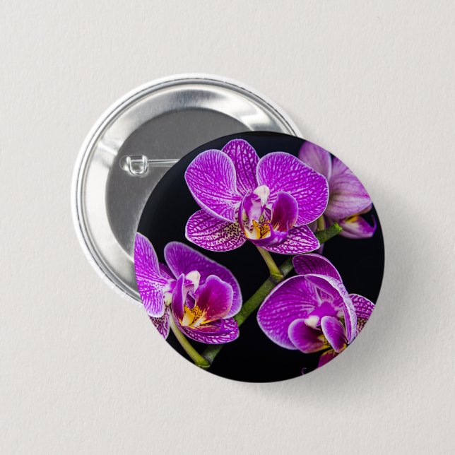 Lila Orchidee Button (Vorne & Hinten)