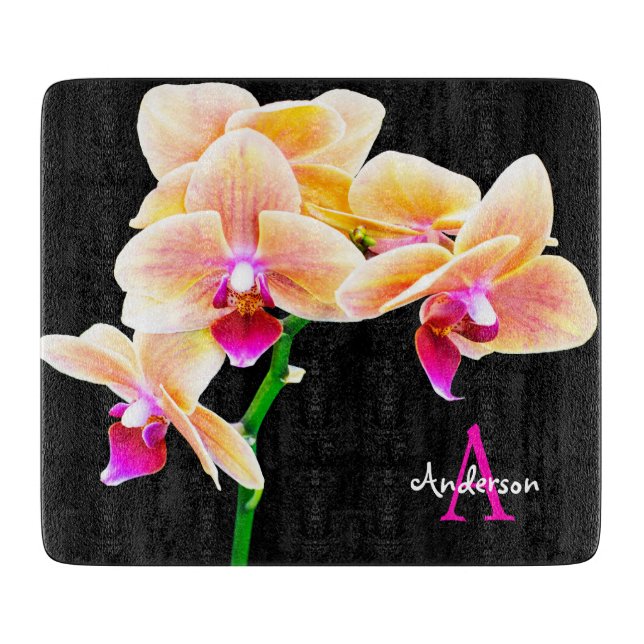 Lila Orchidee Schneidebrett (Vorderseite)