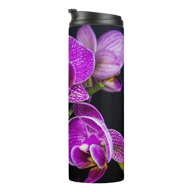 Lila Orchidee Thermosbecher (Nach rechts gedreht)