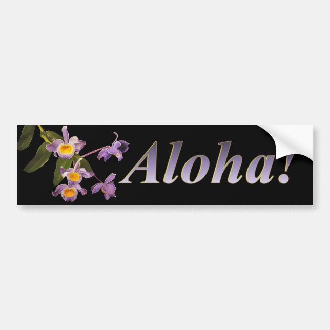 Lila Orchideen - Aloha Autoaufkleber (Vorne)