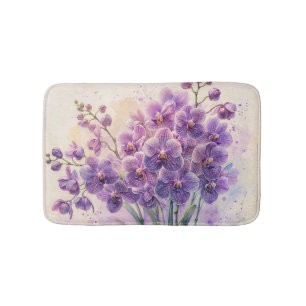 Lila Orchideen Badematte