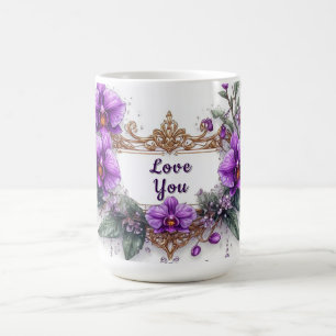 Lila Orchideen-Blumenrahmen Kaffeetasse