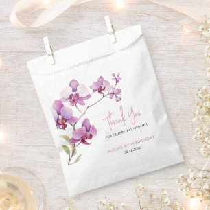 Lila Orchideen-Blüten-Geburtstag Geschenktütchen