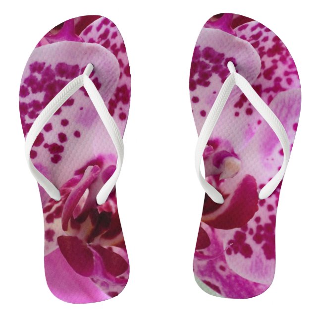 Lila Orchideen Flip Flops (Fußbett)