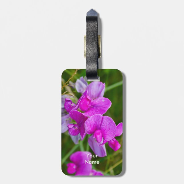 Lila Orchideen Gepäckanhänger (Rückseite vertikal)