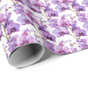 Lila Orchideen Geschenkpapier