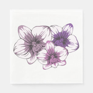 Lila Orchideen-Hochzeits-Blumen für Brautjungfern- Serviette