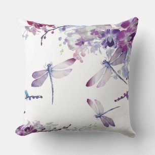 Lila-Orchideen-Kolibri-Bestattungsprogramm Kissen