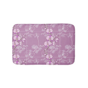 Lila Orchideen-Muster Badematte