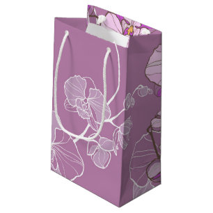 Lila Orchideen-Muster Kleine Geschenktüte